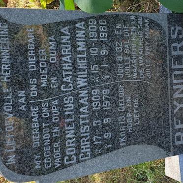 REYNDERS Cornelius Christiaan 1909-1979 &amp; Catharina Wilhelmina 1909-1988