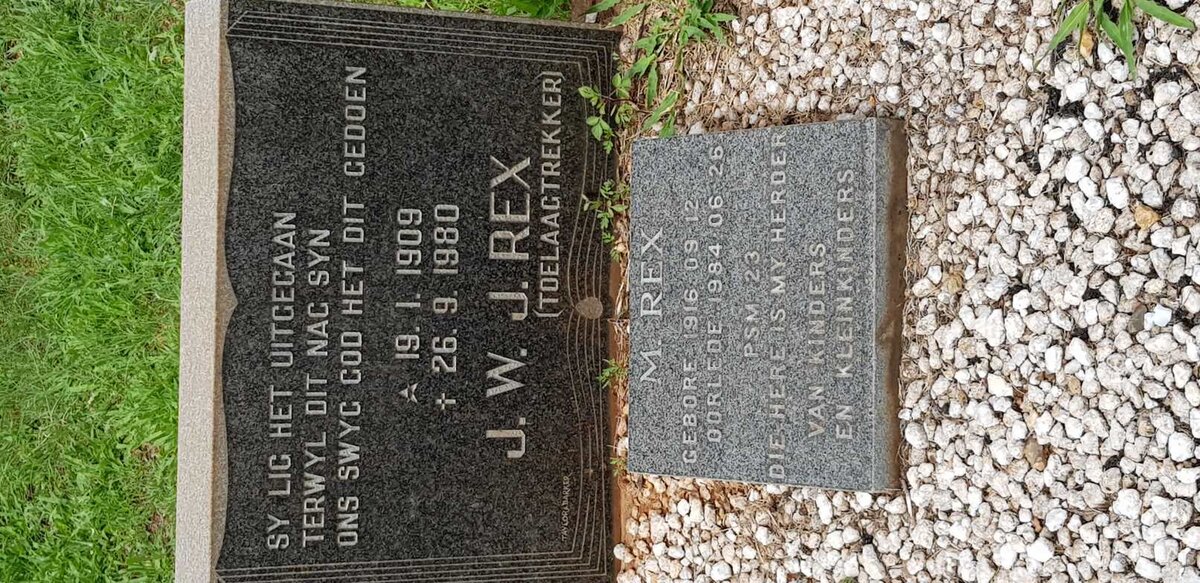 REX J.W.J. 1909-1980 :: REX M. 1916-1984