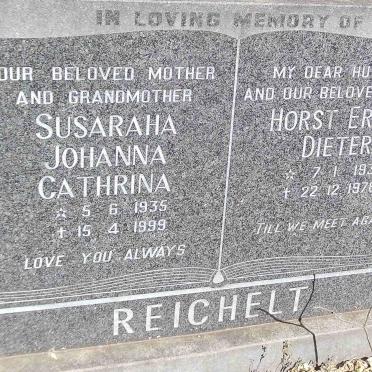 REICHELT Horst Erich Dieter 1931-1978 &amp; Susaraha Johanna Cathrina 1935-1999