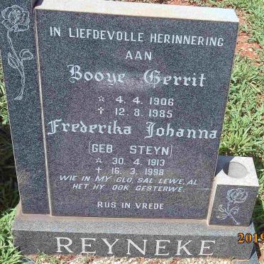 REYNEKE Booye Gerrit 1906-1985 &amp; Frederika Johanna STEYN 1913-1998
