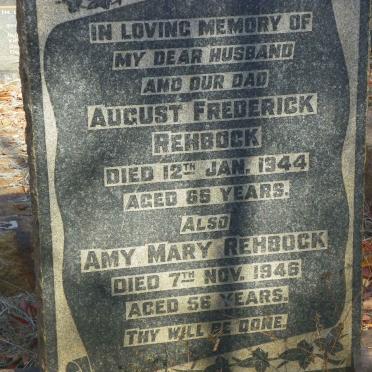 REHBOCK August Frederick -1944 &amp; Amy Mary -1946