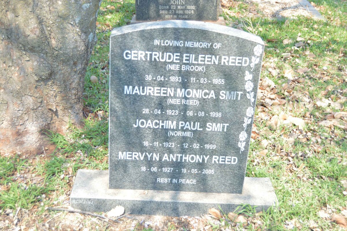 REED Gertrude Eileen nee BROOK 1893-1955 :: SMIT Joachim Paul 1923-1999