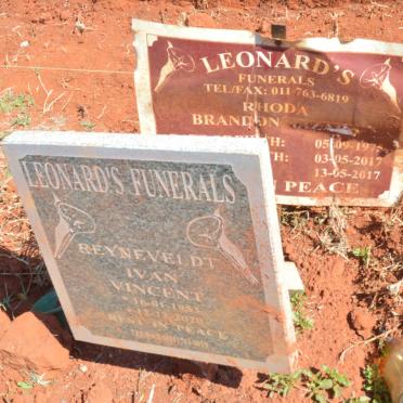 REYNEVELDT Ivan Vincent 1953-2020 :: RHODA Brandon Nazar 1975-2017