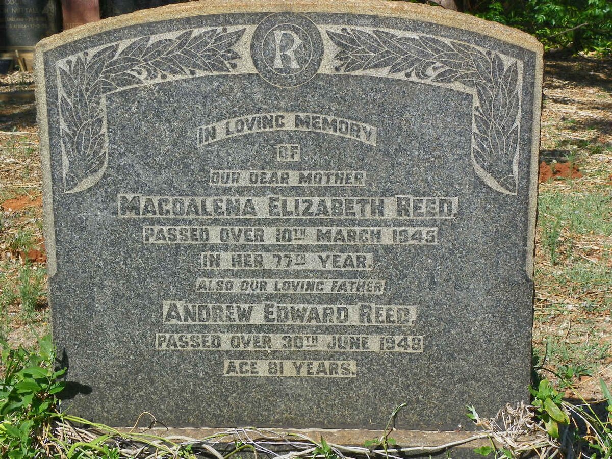 REED Andrew Edward -1948 &amp; Magdalena Elizabeth -1945