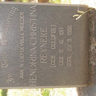 REYNEKE Hendrina Christina nee OELOFSE 1917-1968
