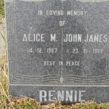 RENNIE John James -1988 &amp; Alice M. -1987