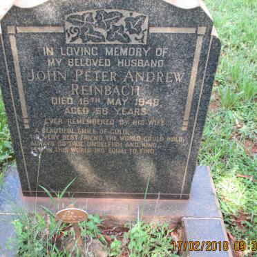 REINBACH John Peter Andrew -1948