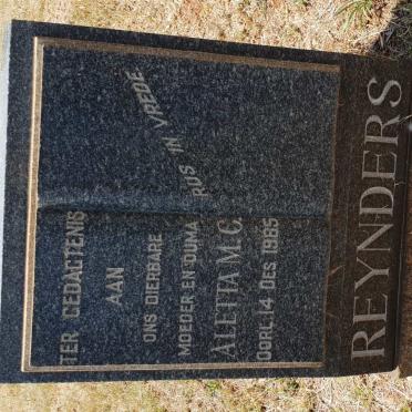 REYNDERS Aletta M.C. -1985