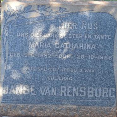 RENSBURG Maria Catharina, Janse van 1882-1955