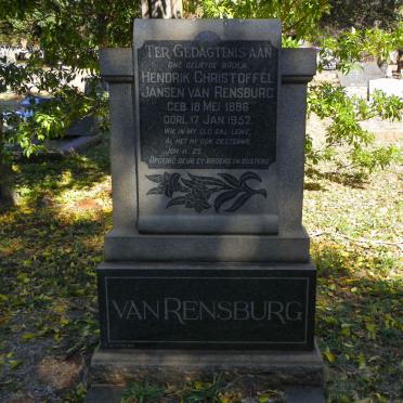 RENSBURG Hendrik Christoffel, Jansen van 1886-1952