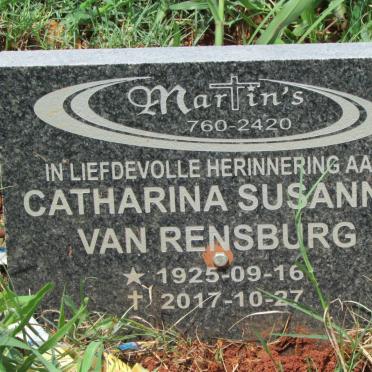 RENSBURG Catharina Susanna, van 1925-2017