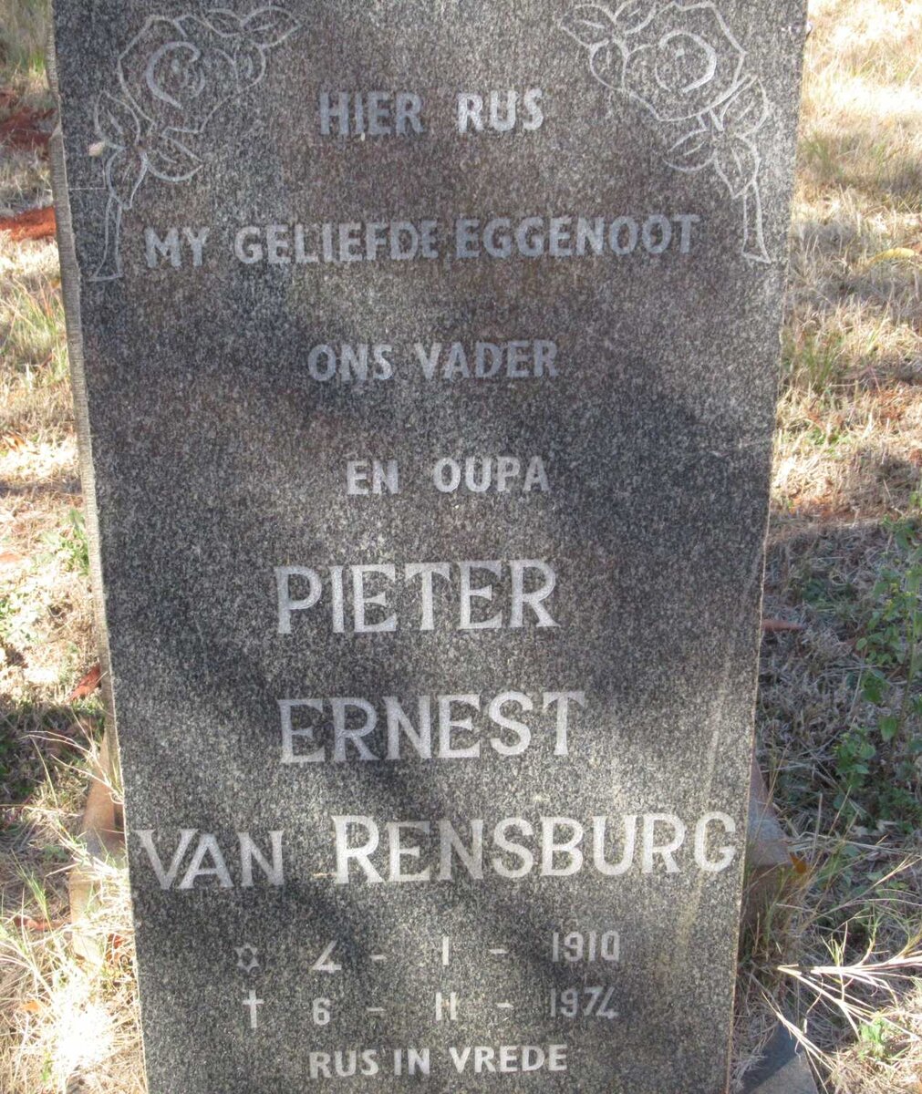 RENSBURG Pieter Ernest, van 1910-1974