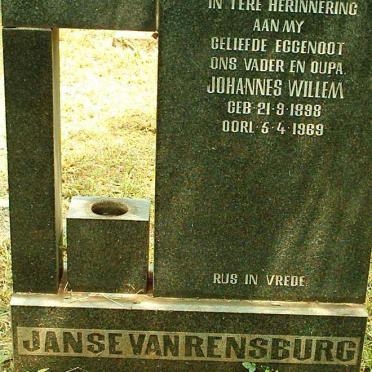 RENSBURG Johannes Willem, Janse van 1898-1969