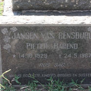 RENSBURG Pieter Barend, Jansen van 1929-1967
