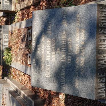 RENSBURG Gert Hendrik Boet, Janse van 1888-1959 &amp; Johanna Catherina Jane 1900-1972