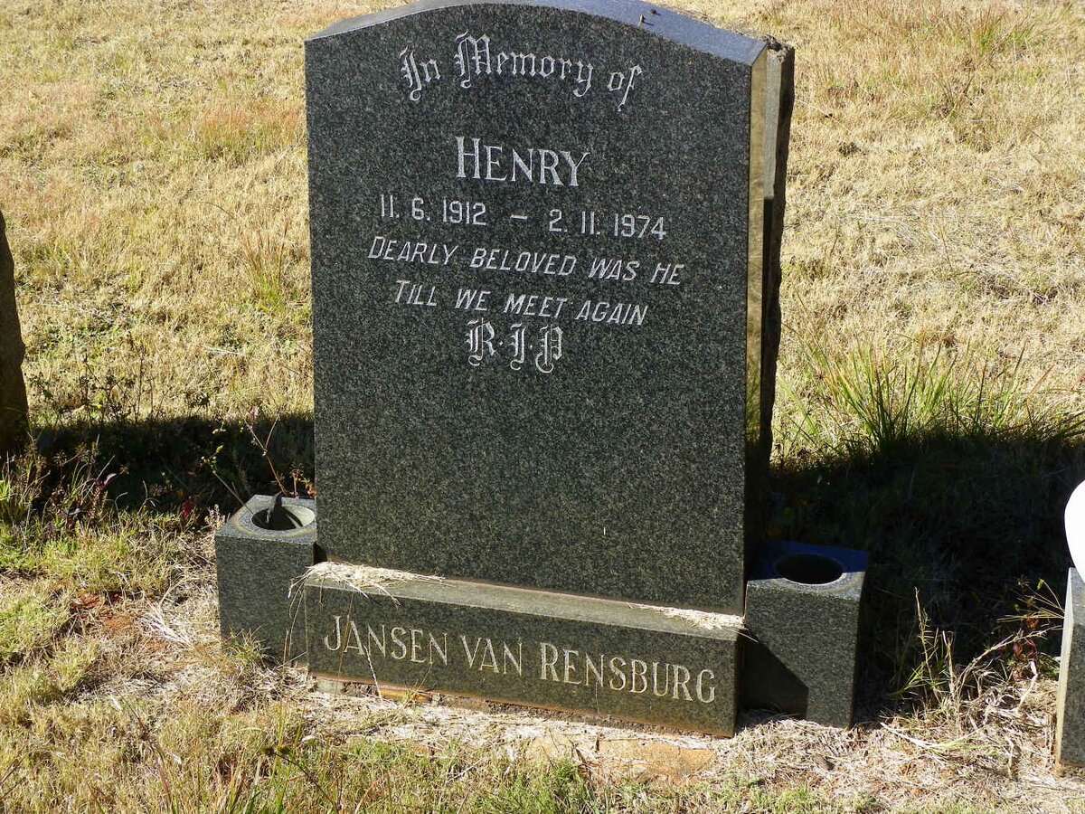 RENSBURG Henry, Jansen van 1912-1974