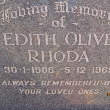 RHODA Edith Olive 1906-1969