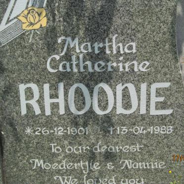 RHOODIE Martha Catherine 1901-1988