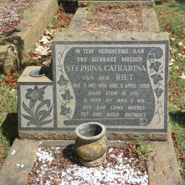 RIET Stephina Catharina, van der 1891-1960