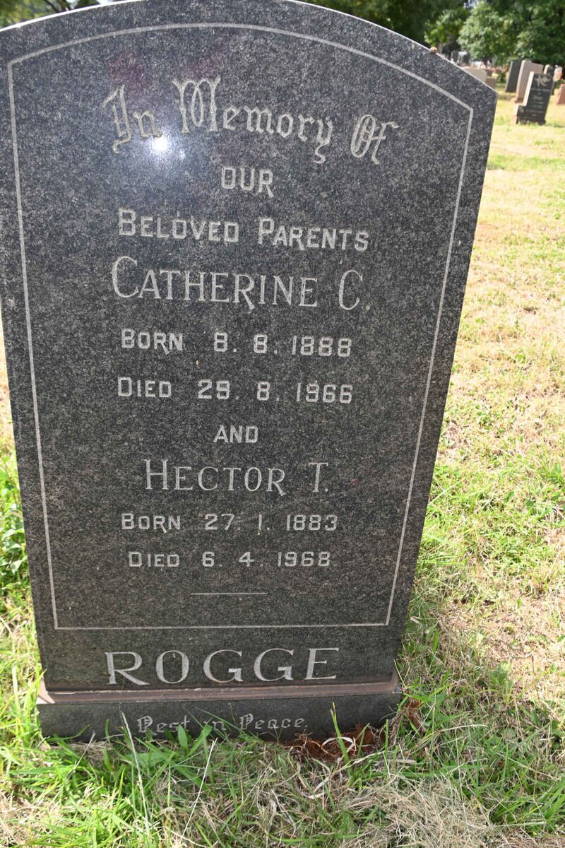 ROGGE Hector T. 1883-1968 &amp; Catherine C. 1888-1966