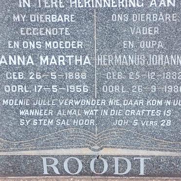 ROODT Hermanus Johannes 1882-1980 &amp; Anna Martha 1888-1956