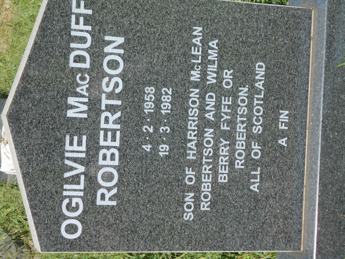 ROBERTSON Ogilvie MacDuff 1958-1982