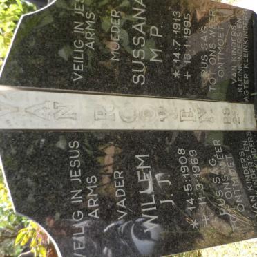 ROOYEN Willem J.J., van 1908-1969 &amp; Susana M.P. 1913-1995