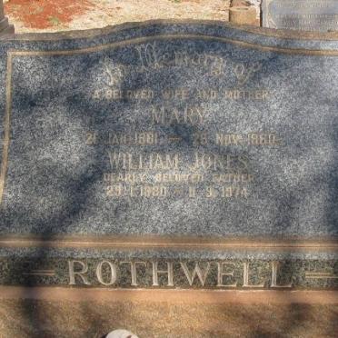 ROTHWELL William Jones 1880-1974 &amp; Mary 1881-1960