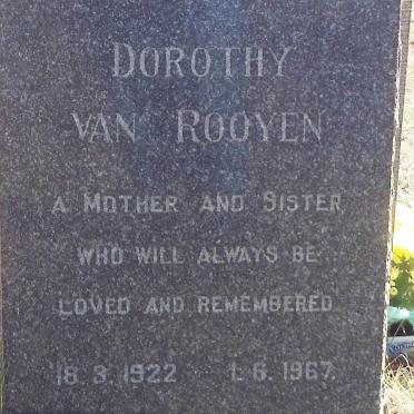 ROOYEN Dorothy, van 1922-1967