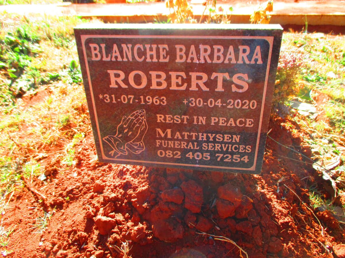 ROBERTS Blanche Barbara 1963-2020