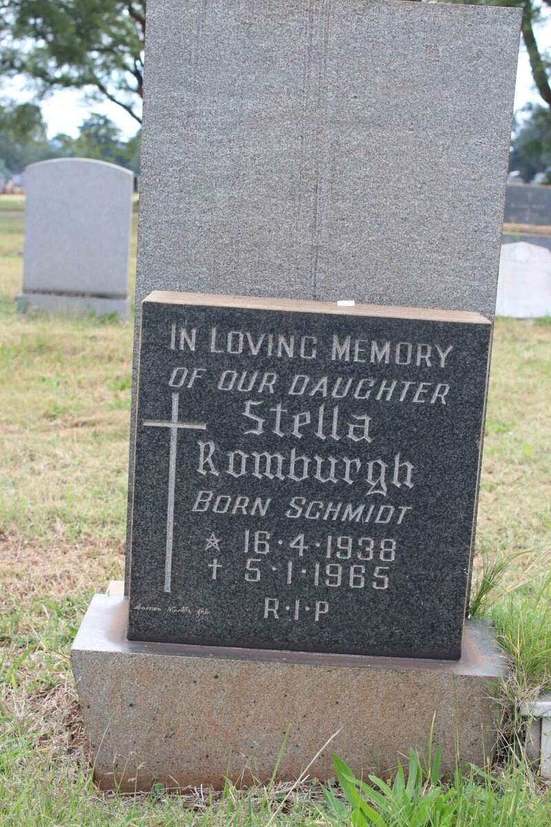 ROMBURGH Stella nee SCHMIDT 1938-1965