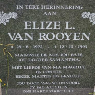 ROOYEN Elize L., van 1972-1993