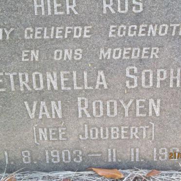 ROOYEN Petronella Sophia, van nee JOUBERT 1903-1961