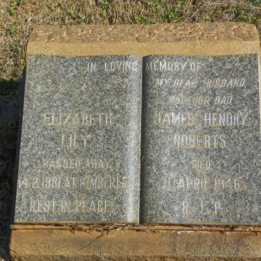 ROBERTS James Hendry -1946 &amp; Elizabeth Lily -1981