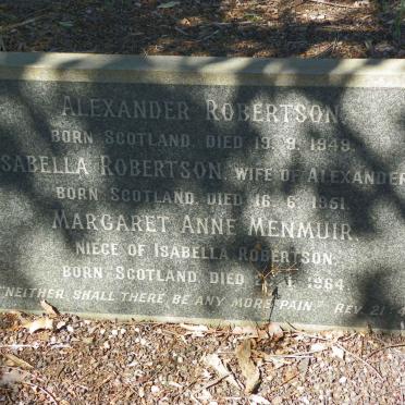 ROBERTSON Alexander -1949 &amp; Isabella -1951 :: MENMUIR Margaret Anne -1964