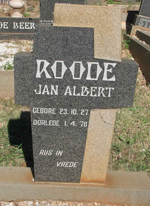 ROODE Jan Albert 1927-1978