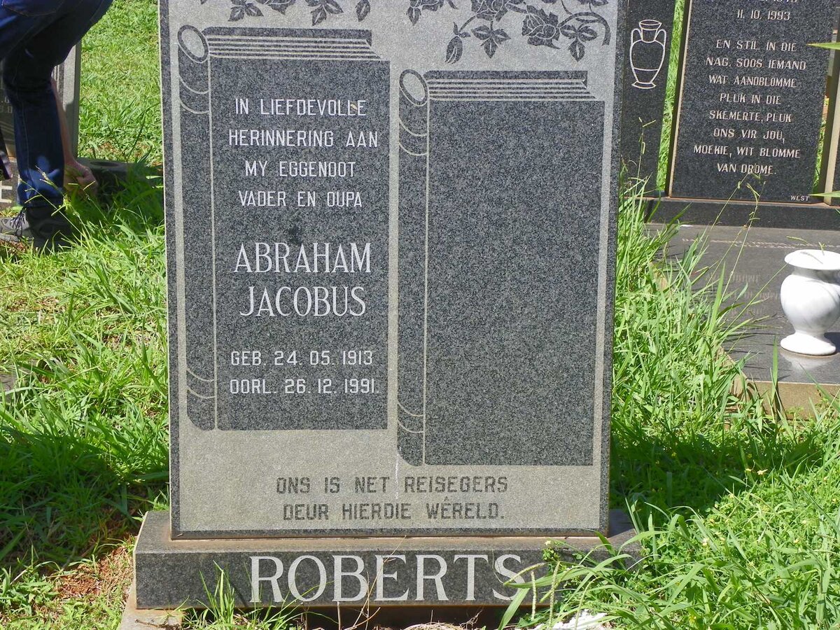 ROBERTS Abraham Jacobus 1913-1991