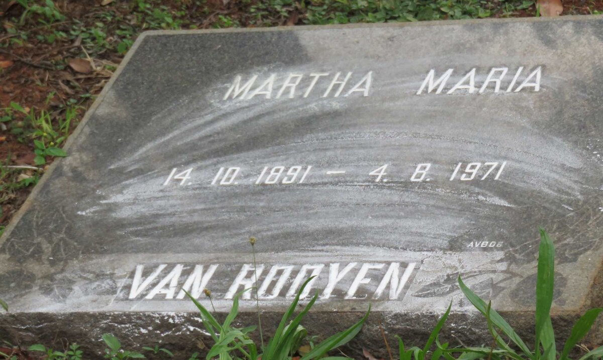 ROOYEN Martha Maria, van 1891-1971