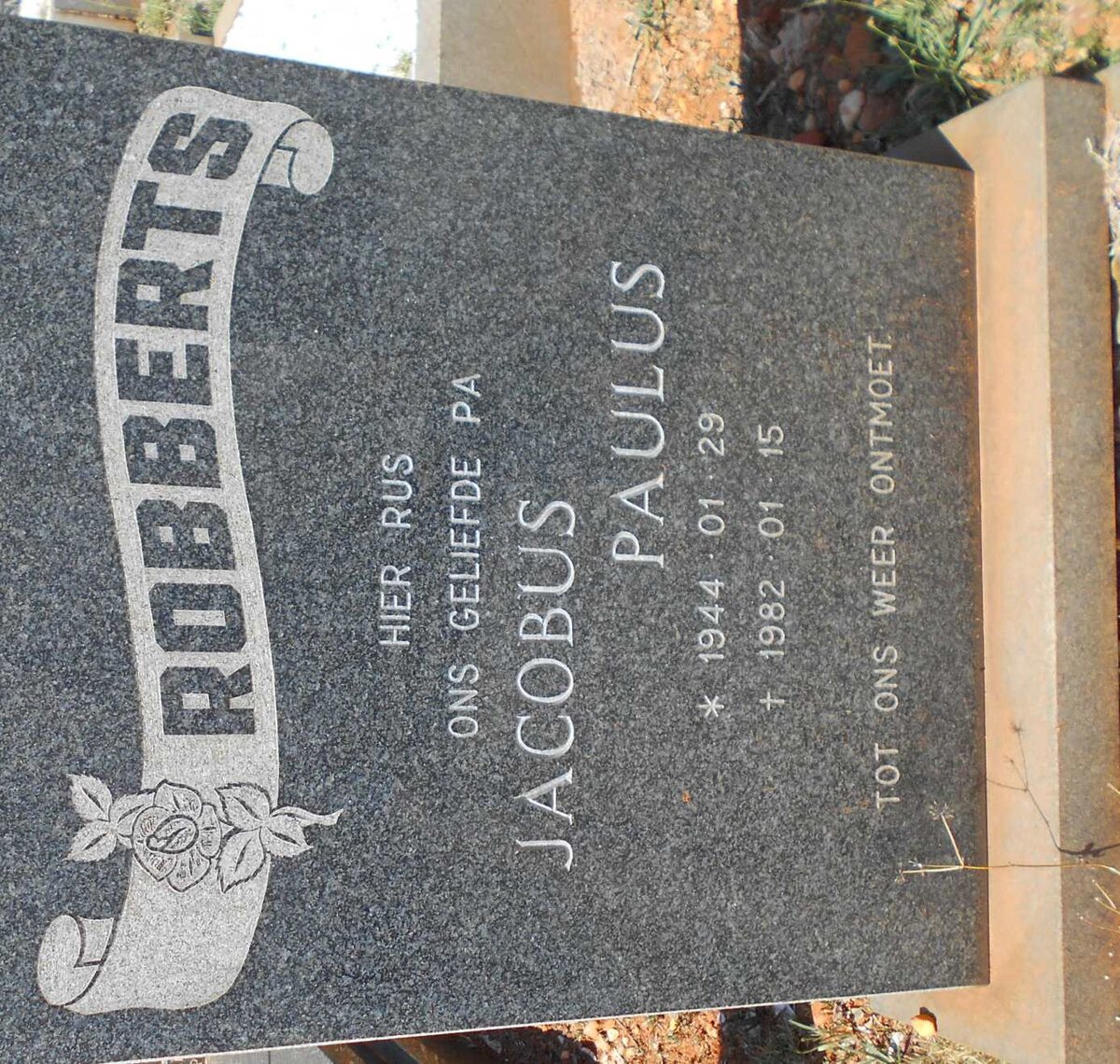 ROBBERTS Jacobus Paulus 1944-1982