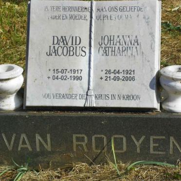 ROOYEN David Jacobus, van 1917-1990 &amp; Johanna Catharina 1921-2006