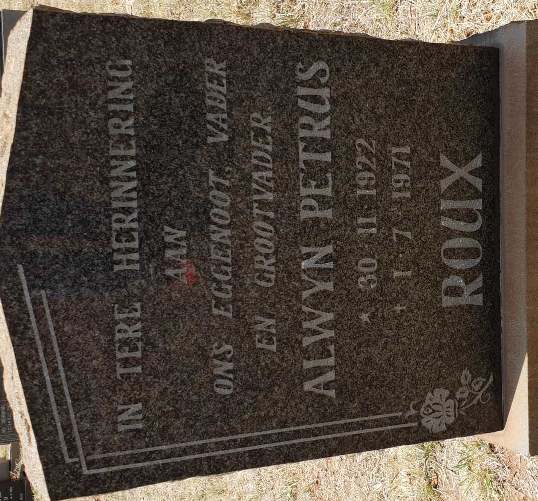 ROUX Alwyn Petrus 1922-1971