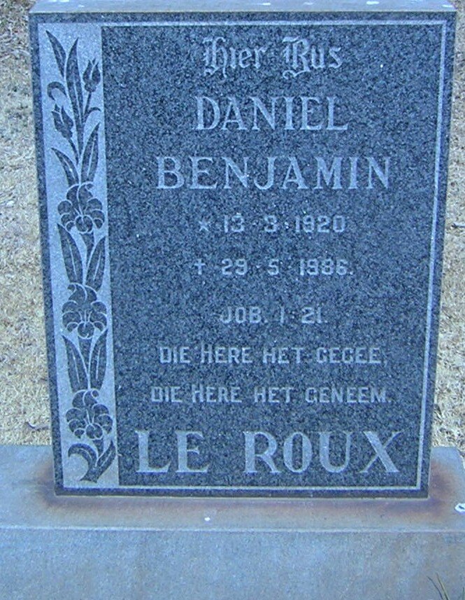 ROUX Daniel Benjamin, le 1920-1986