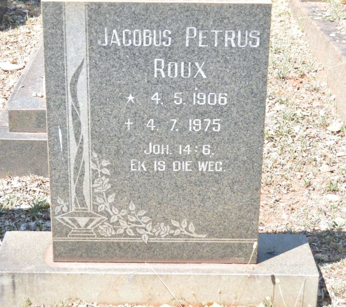 ROUX Jacobus Petrus 1906-1975