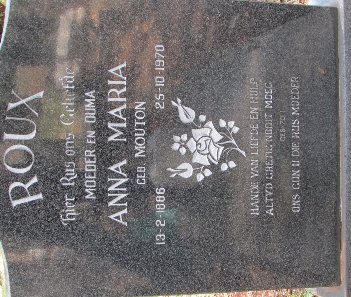 ROUX Anna Maria nee MOUTON 1886-1970