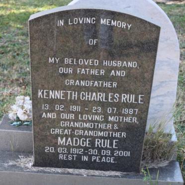 RULE Kenneth Charles 1911-1987 &amp; Madge 1912-2001