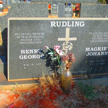 RUDLING Henry George 1927- &amp; Magrieta Johanna 1930-2008