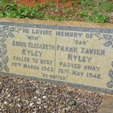 RYLEY Frank Xavier -1948 &amp; Annie Elizabeth -1945