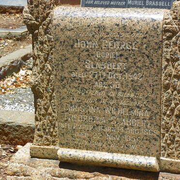 SLABBERT John George -1942 &amp; Christina Wilhelmina Fredricka PYPER 1889-1954
