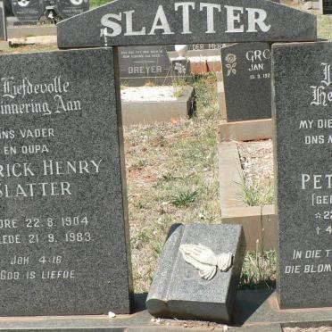 SLATTER Patrick Henry 1904-1983 &amp; Jane Petronella LOTTERING 1907-1981