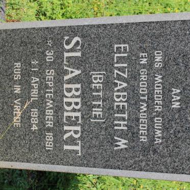 SLABBERT Elizabeth M. 1891-1984